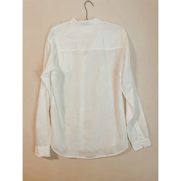 Bylunta White Linen Button Up Top. Size Small. Great condition. - Picture 3 of 4